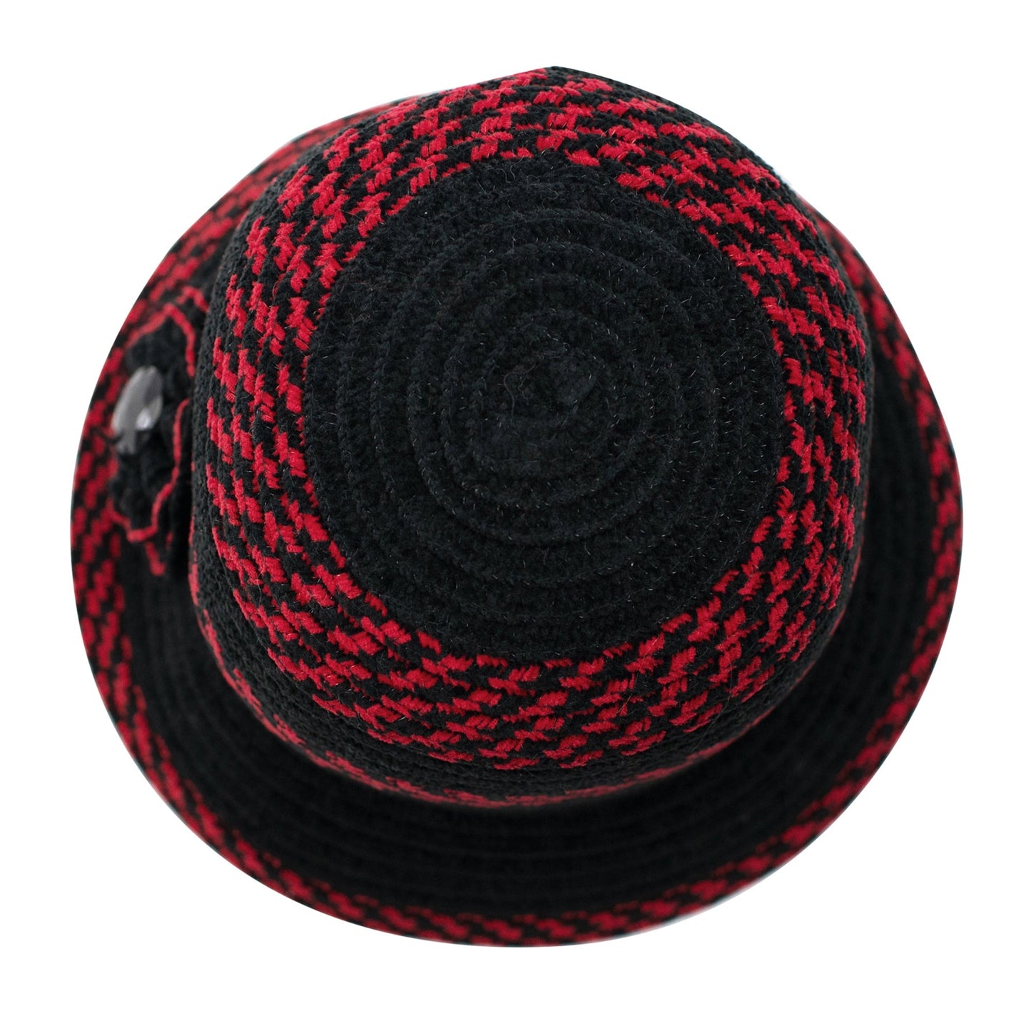 Womens Chenille Cloche With Flower And Jewel