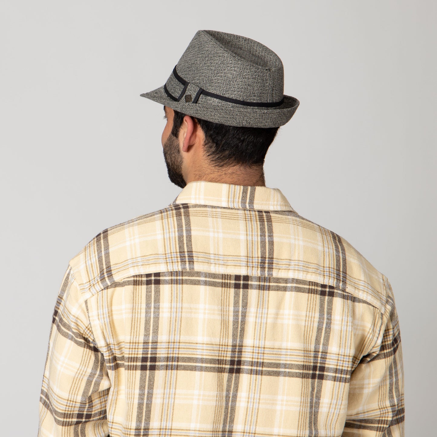 Tweed Fedora With Trim