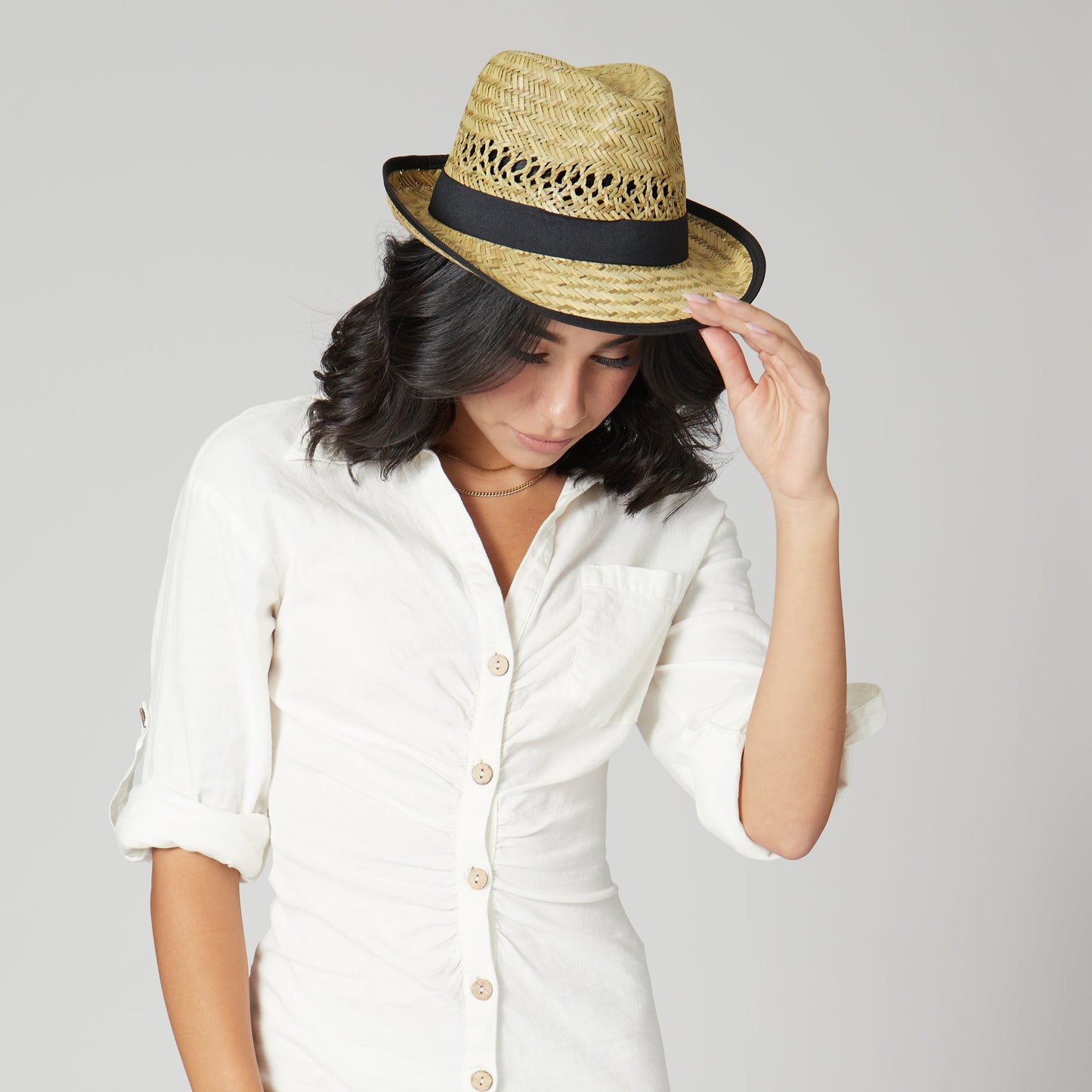 Womens Seagrass Fedora