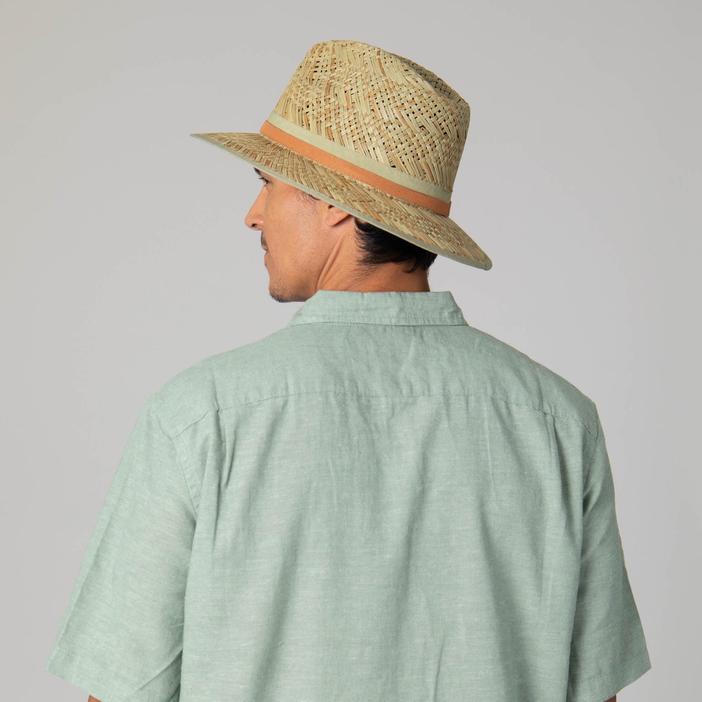 Mens Seagrass Stingy Brim Fedora
