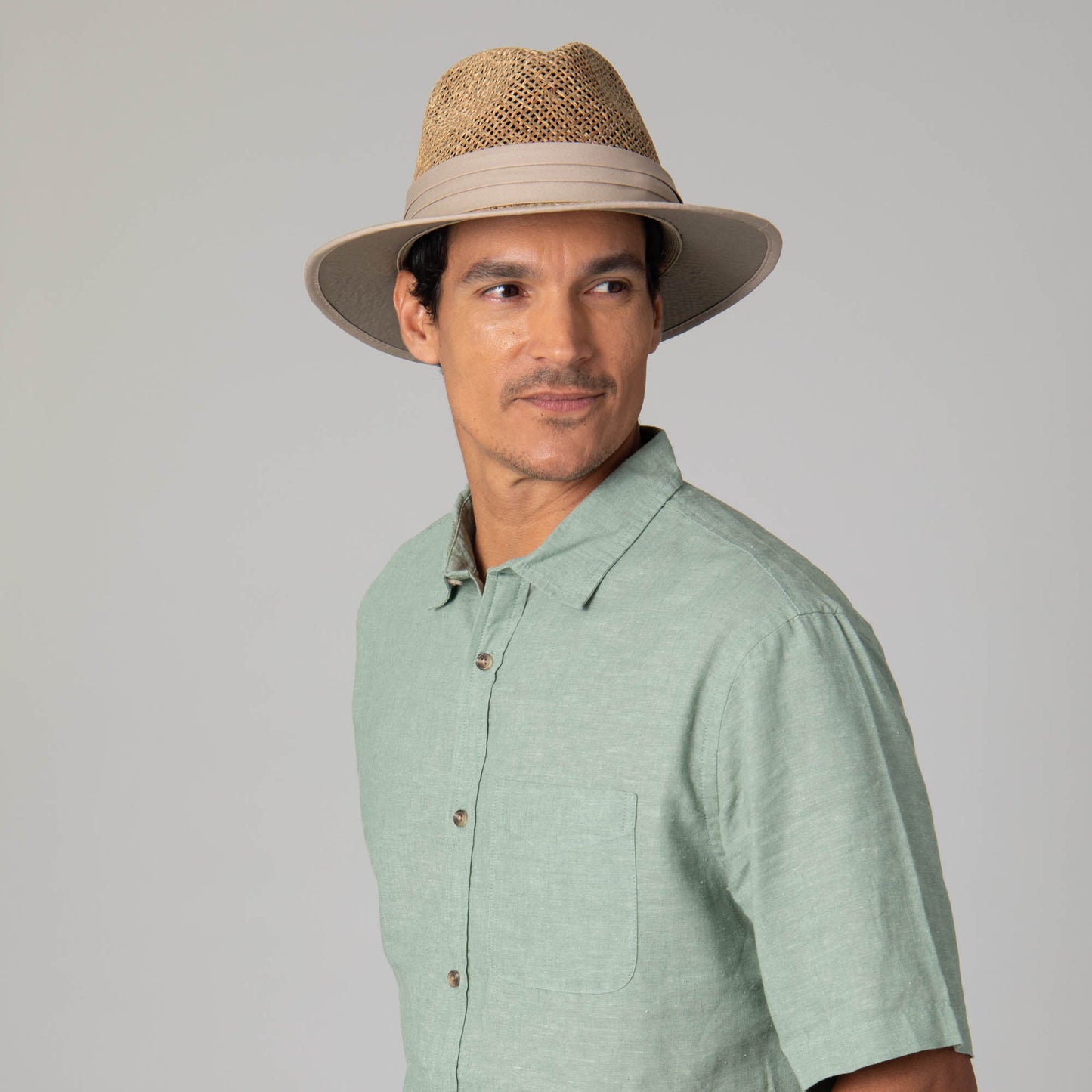 Mens Two Tone Rolled Brim Fedora