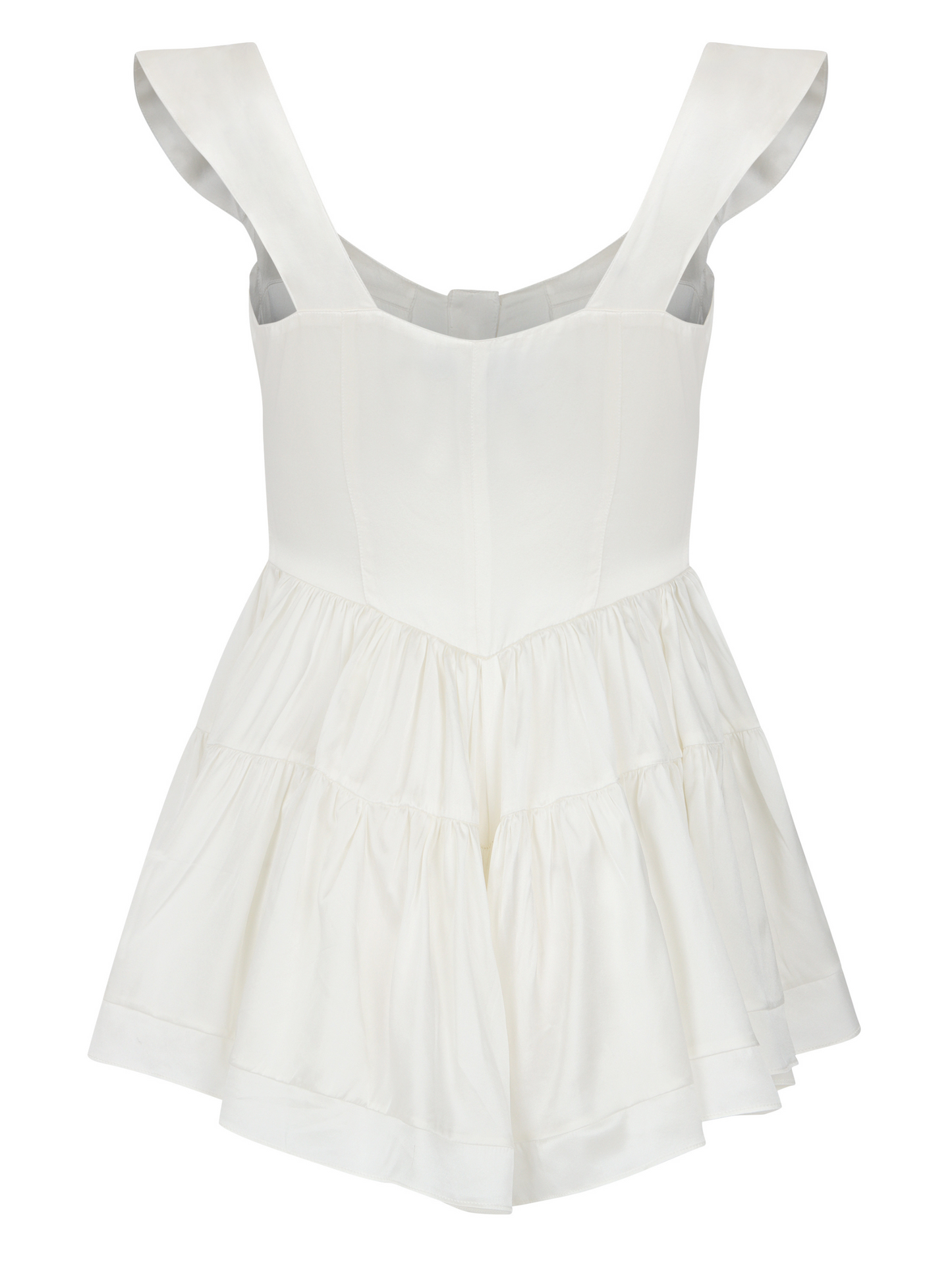 The Elisabeth Romper Dress - White Silk - Osadia Concept Store