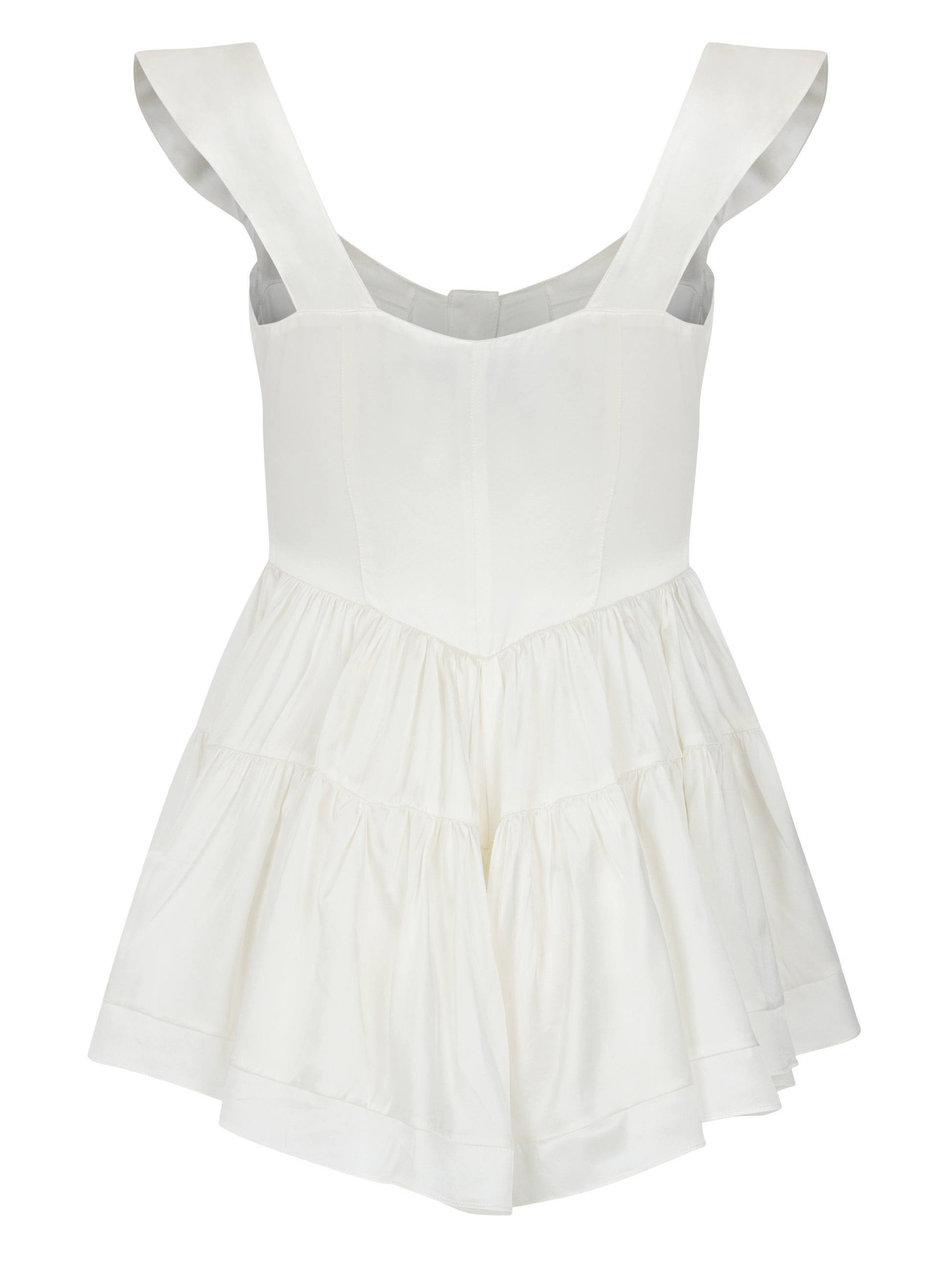 The Elisabeth Romper Dress - White Silk - Osadia Concept Store