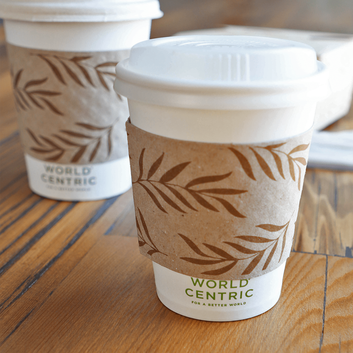 World Centric 8 oz Sleeves - 100% PCW Recycled Paper (QTY:1000)