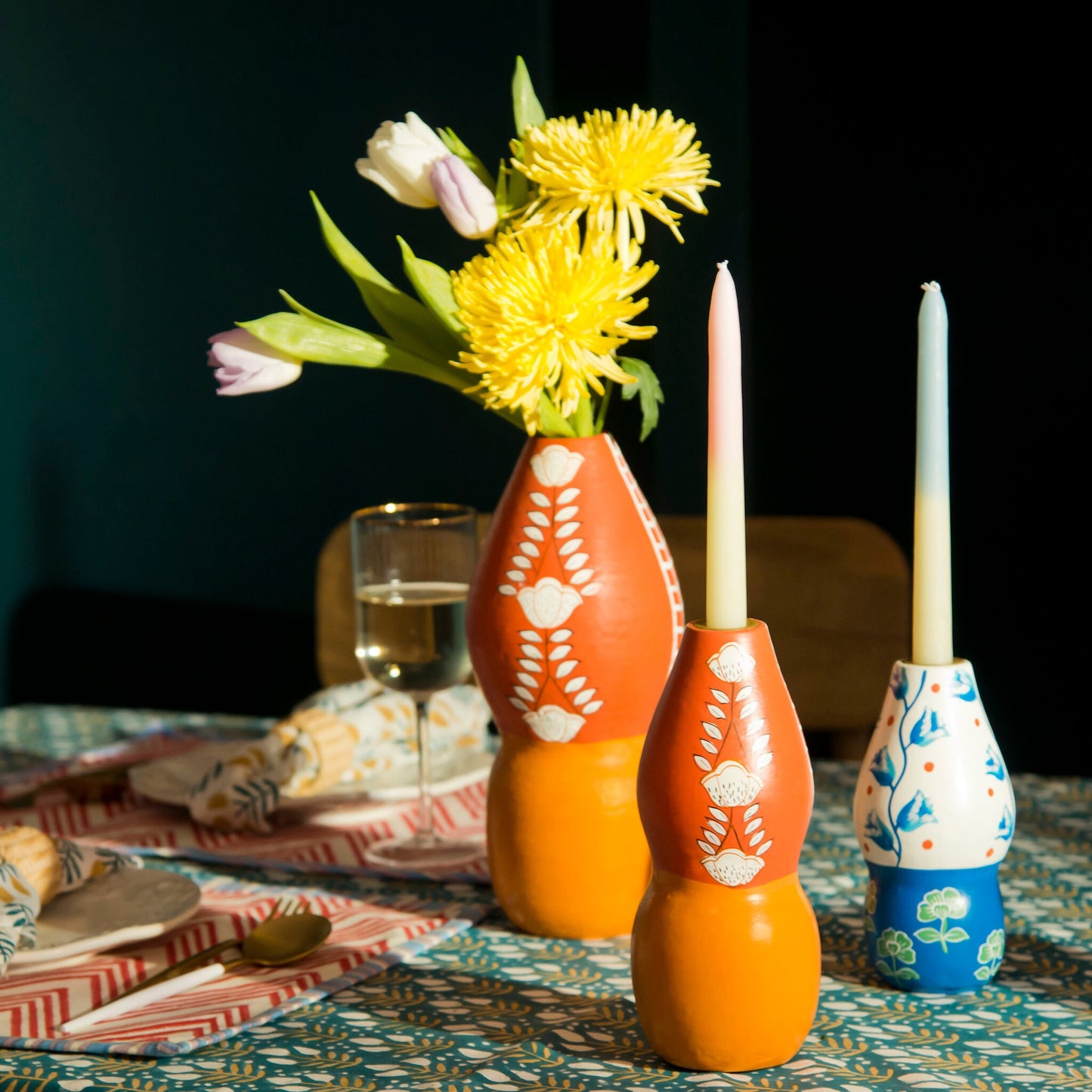 Tulip Terracotta Candleholders