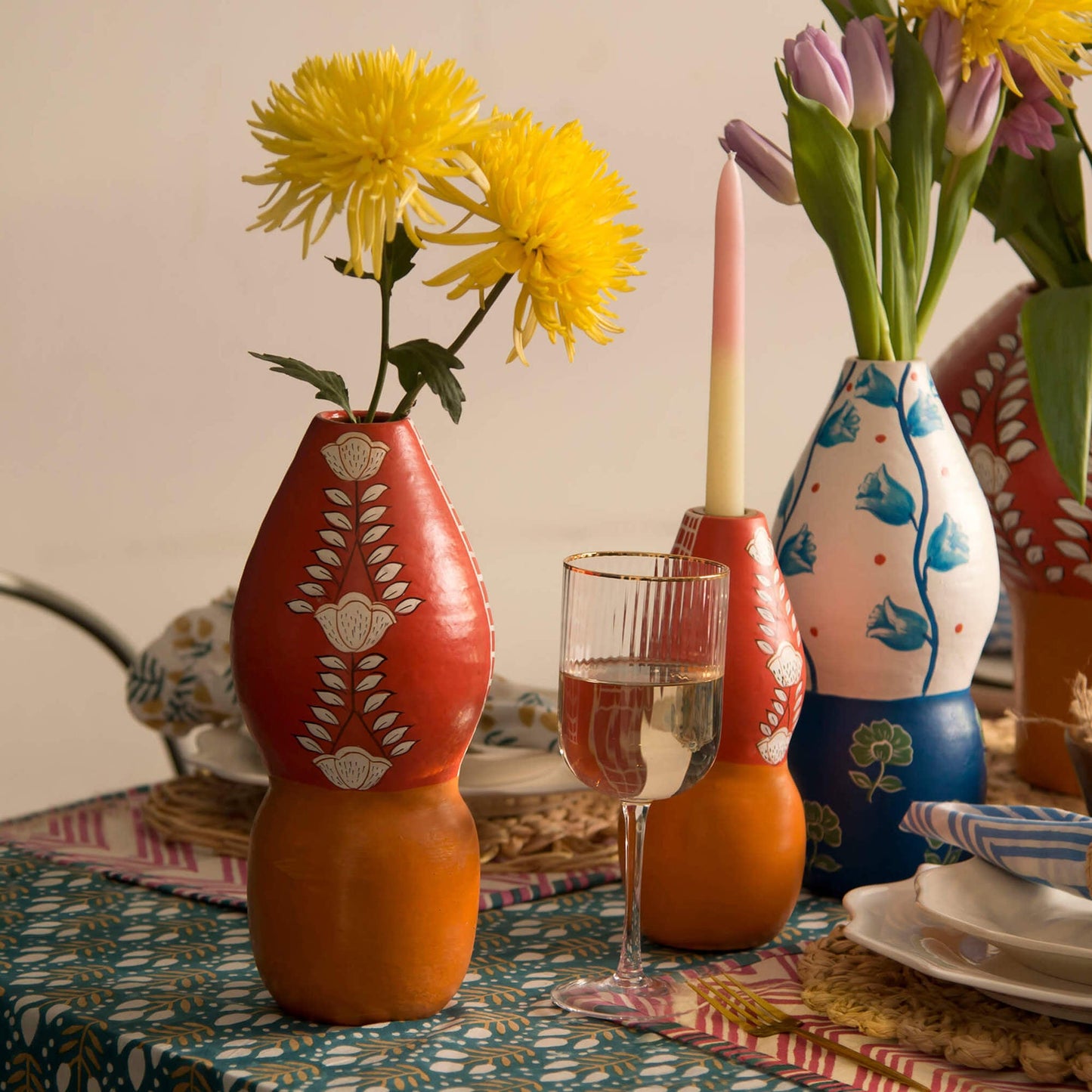 Tulip Terracotta Candleholders