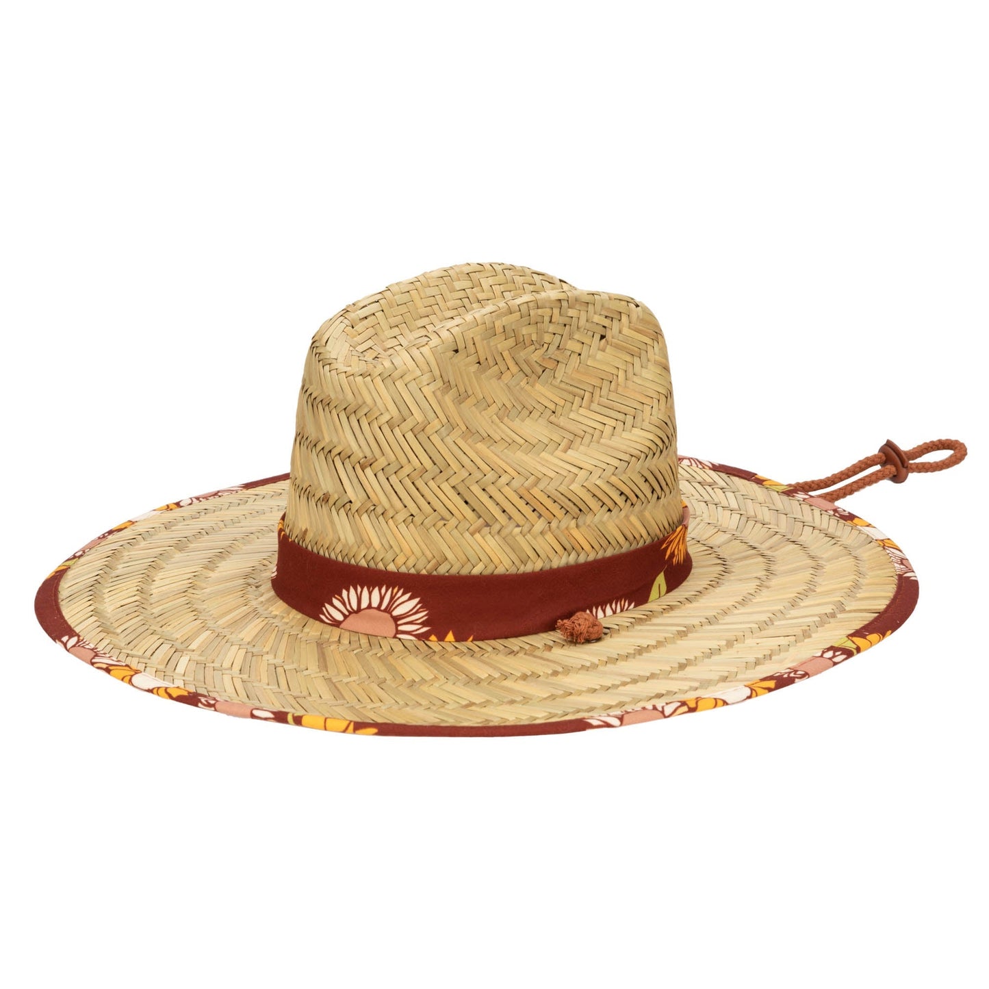 Kids Straw Lifeguard with Sunflower Printed Underbrim