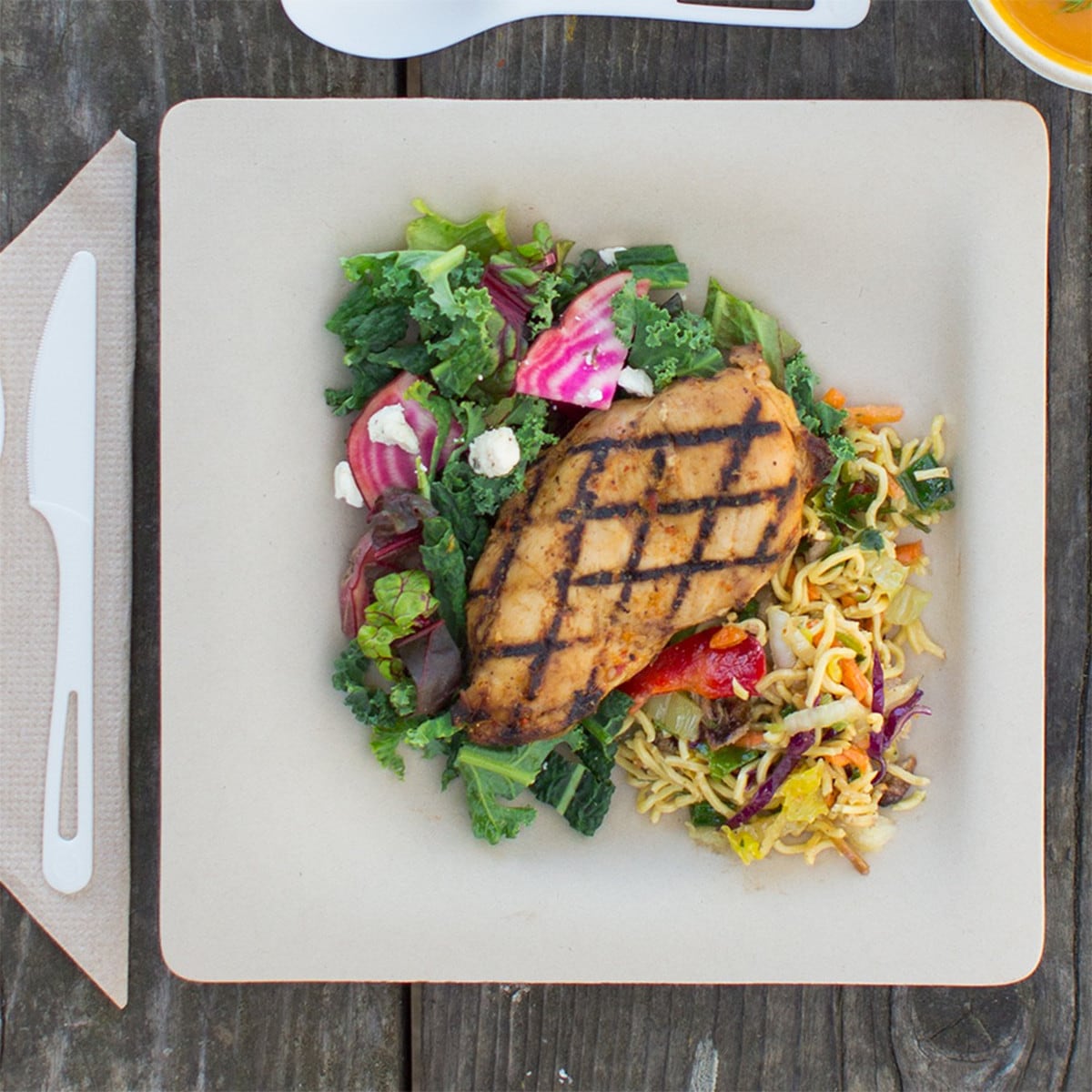 World Centric 9" Fiber Square Plates, Compostable, Durable, Freezer Safe (QTY 500), SKU SQ-SC-9-LFS