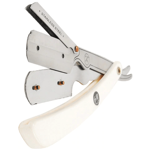 Parker SRW 34R White Resin Handle Straight Razor