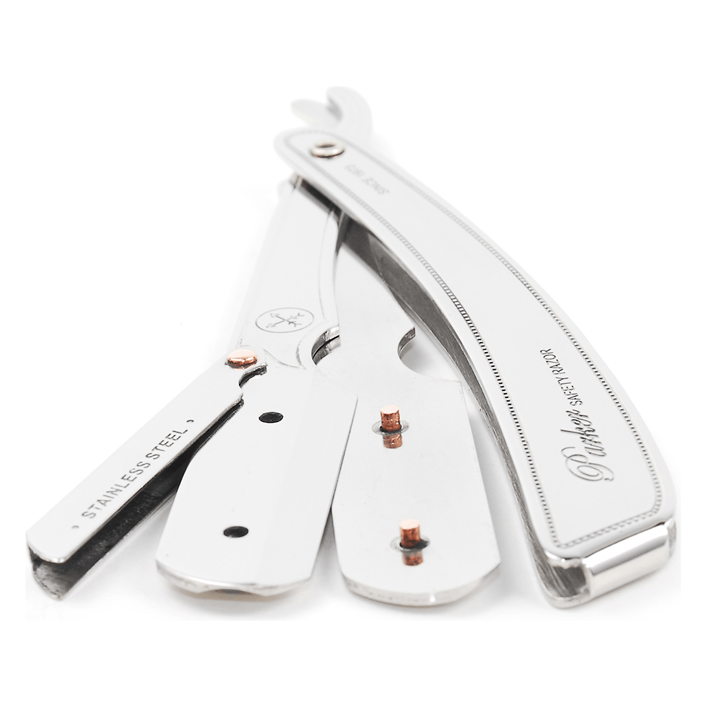 Parker SRX Heavy Duty Stainless Steel Handle Clip Type Barber Straight Razor