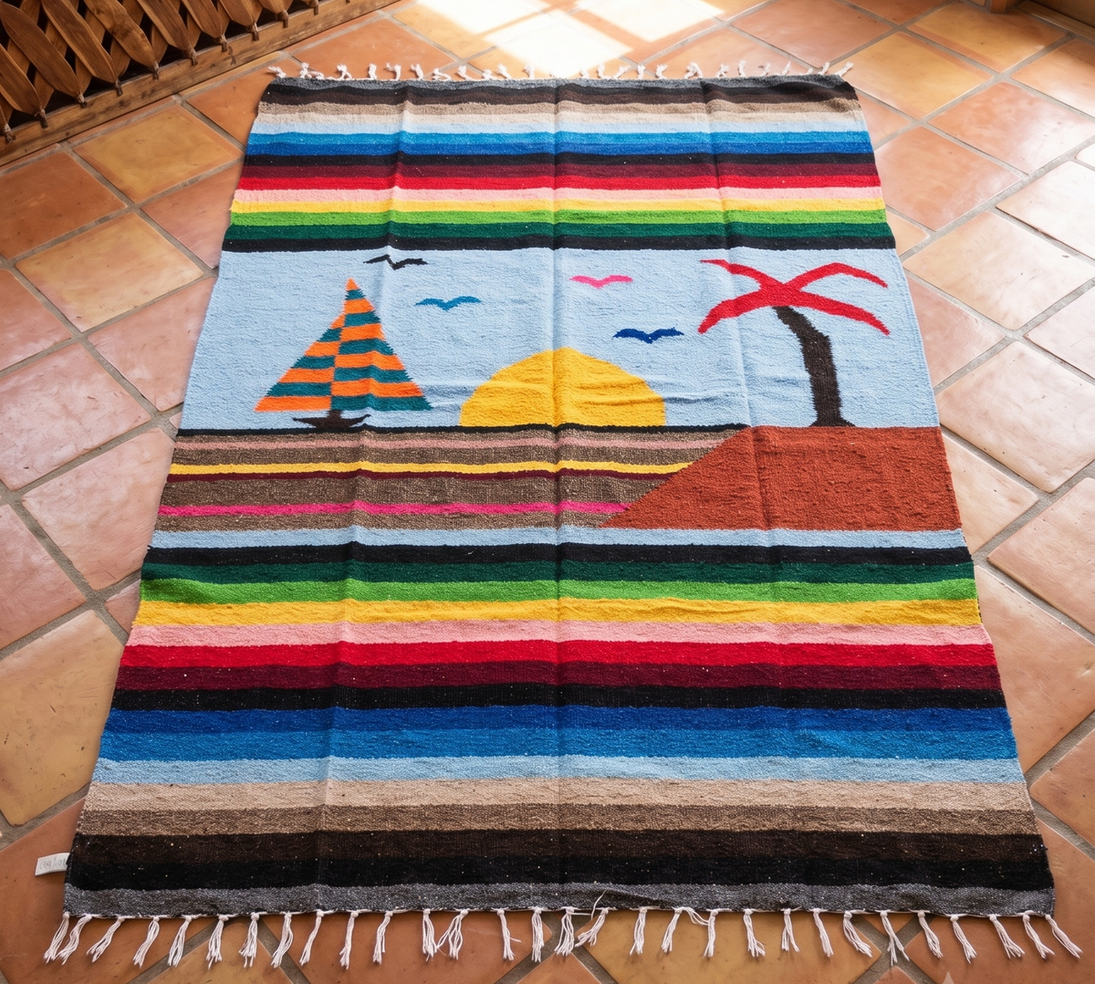 Coronado Sailboat Mexican Blanket