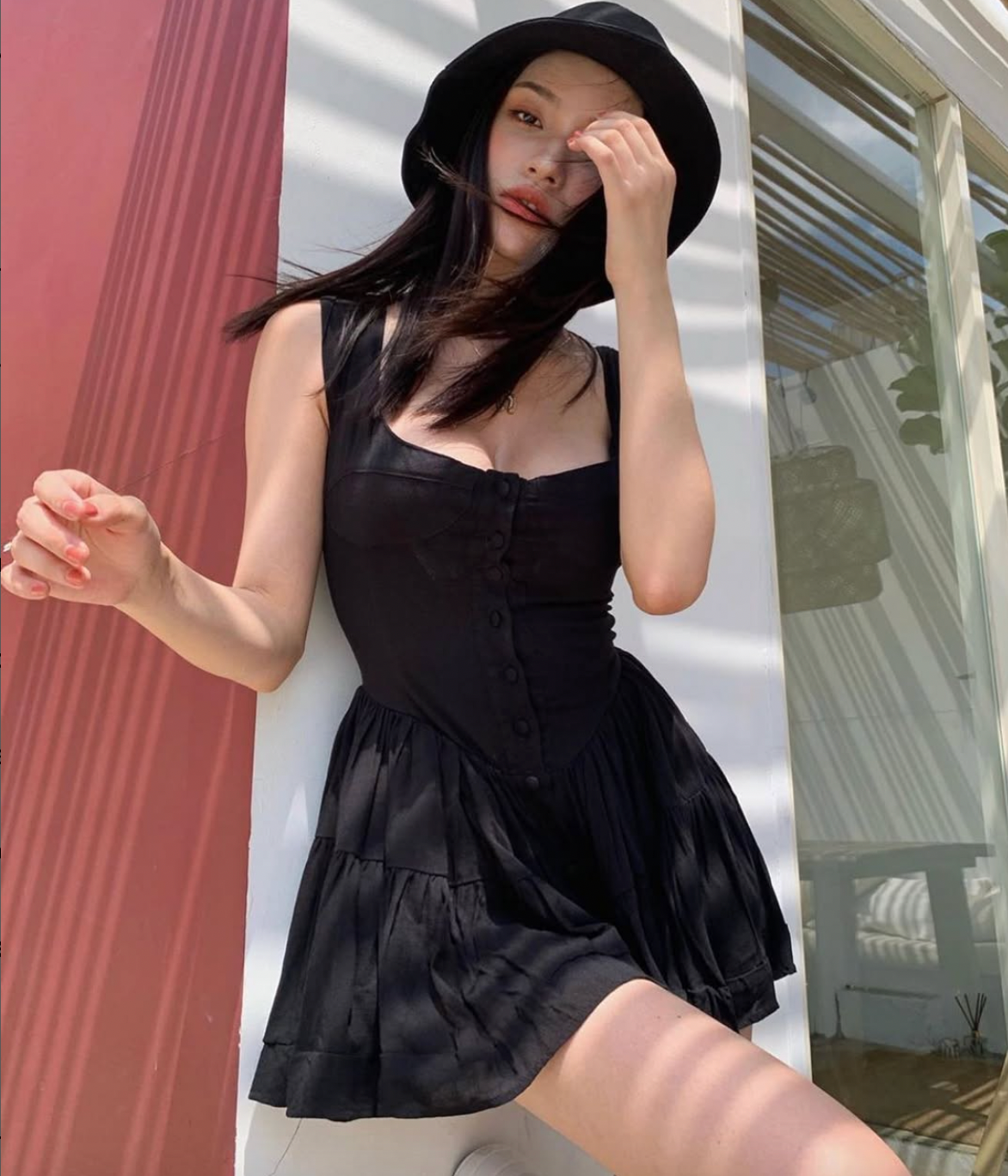 The Elisabeth Romper Dress - Black