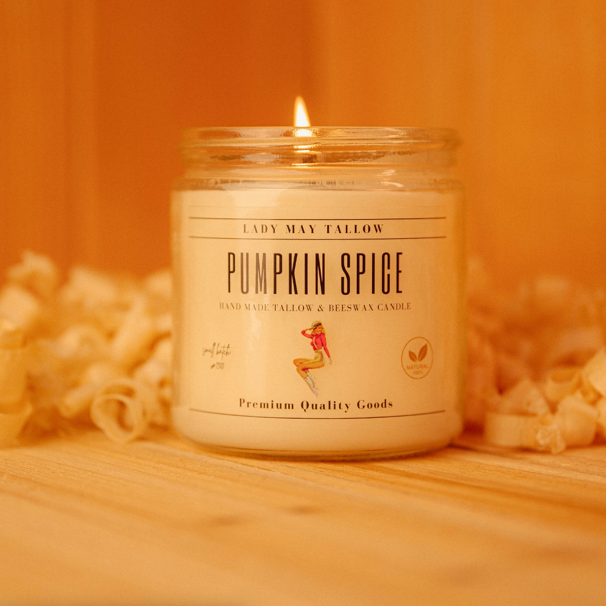 Seasonal Tallow & Beeswax Candle 16oz | Non Toxic Grass-Fed All-Natural Clean Burning