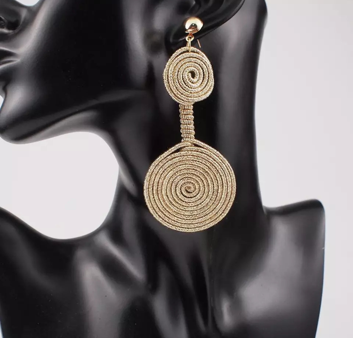 Spiral Wire Wrapping Double Circle Drop Earrings Earrings