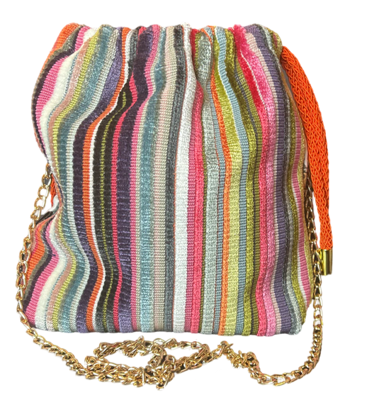 Grand Manege Vintage Scarf Drawstring Crossbody Bag
