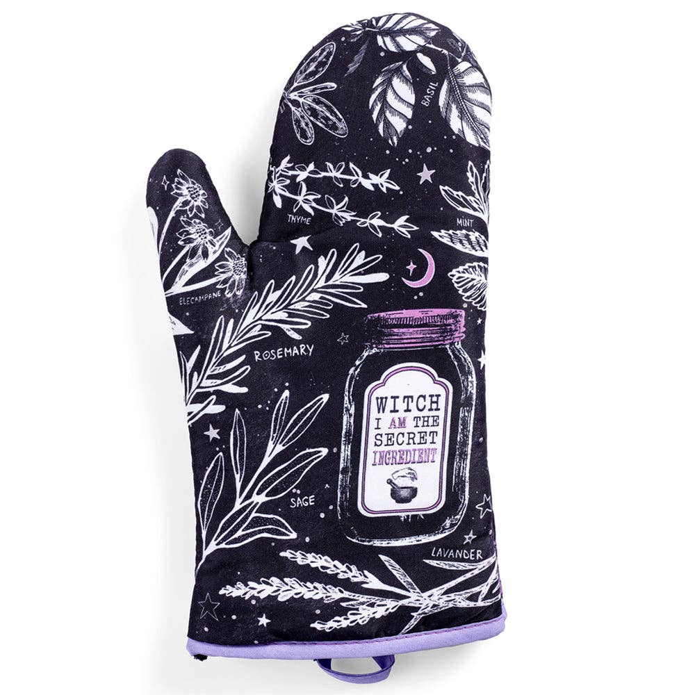 Set of 2 Witch Herbs Oven Mitt | Pot Holders Hanging Oven Gloves Set
