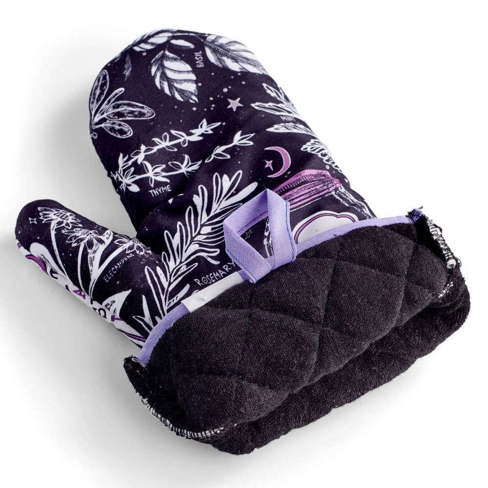 Set of 2 Witch Herbs Oven Mitt | Pot Holders Hanging Oven Gloves Set