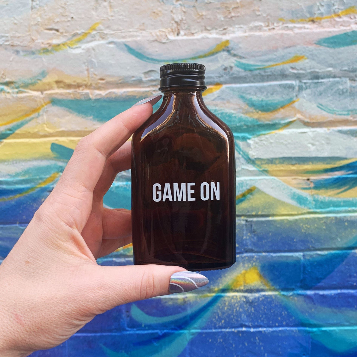 Set of 6 Amber Glass Mini Flasks | Tears of My Enemies, Liquid Patience, Cheaper Than Therapy, Etc.