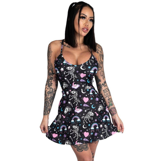 Skeleton Unicorns Skater Dress [Available in S-3XL]