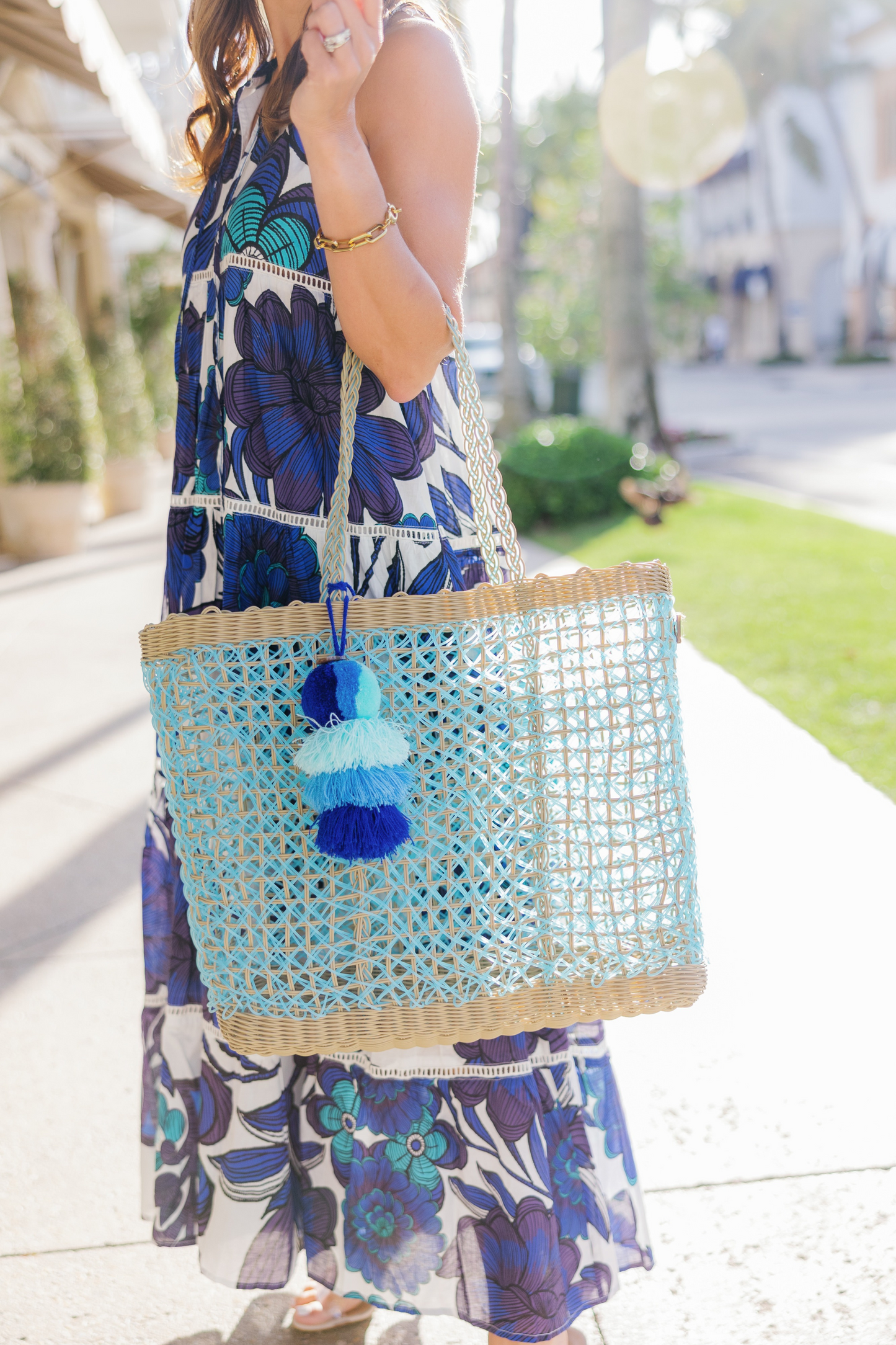Sky Coastal Cable Citron Tote