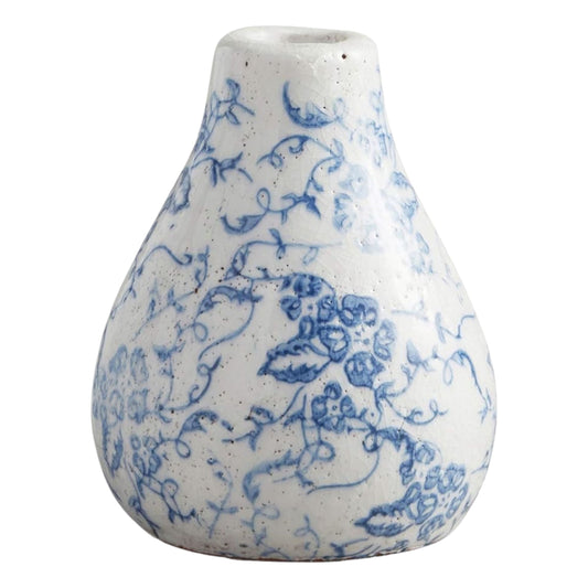 Small Vintage Blue Vase | Decorative Flower Pot | 4.72" Tall