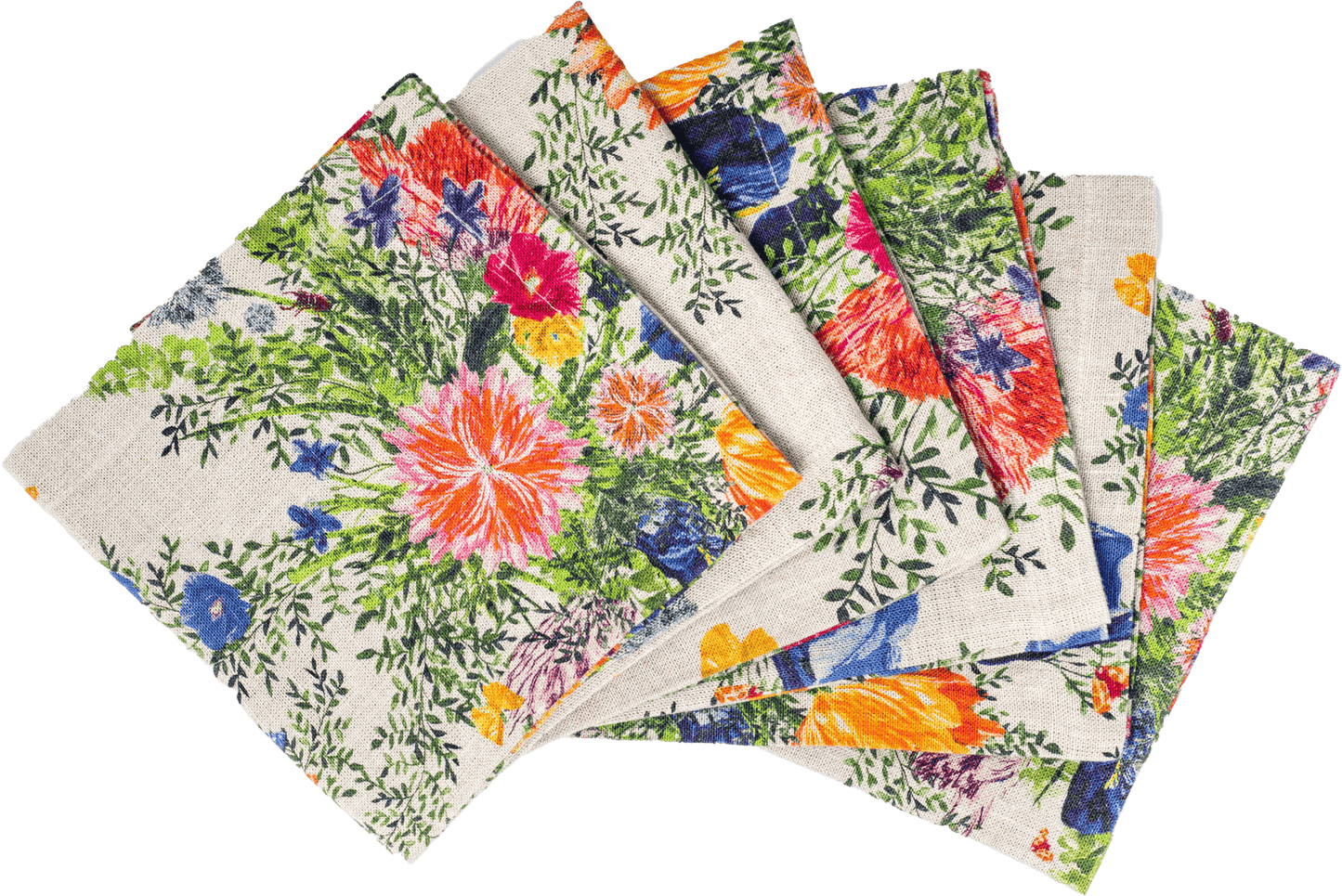 6 Organic Linen Napkins in Dramatic Iris