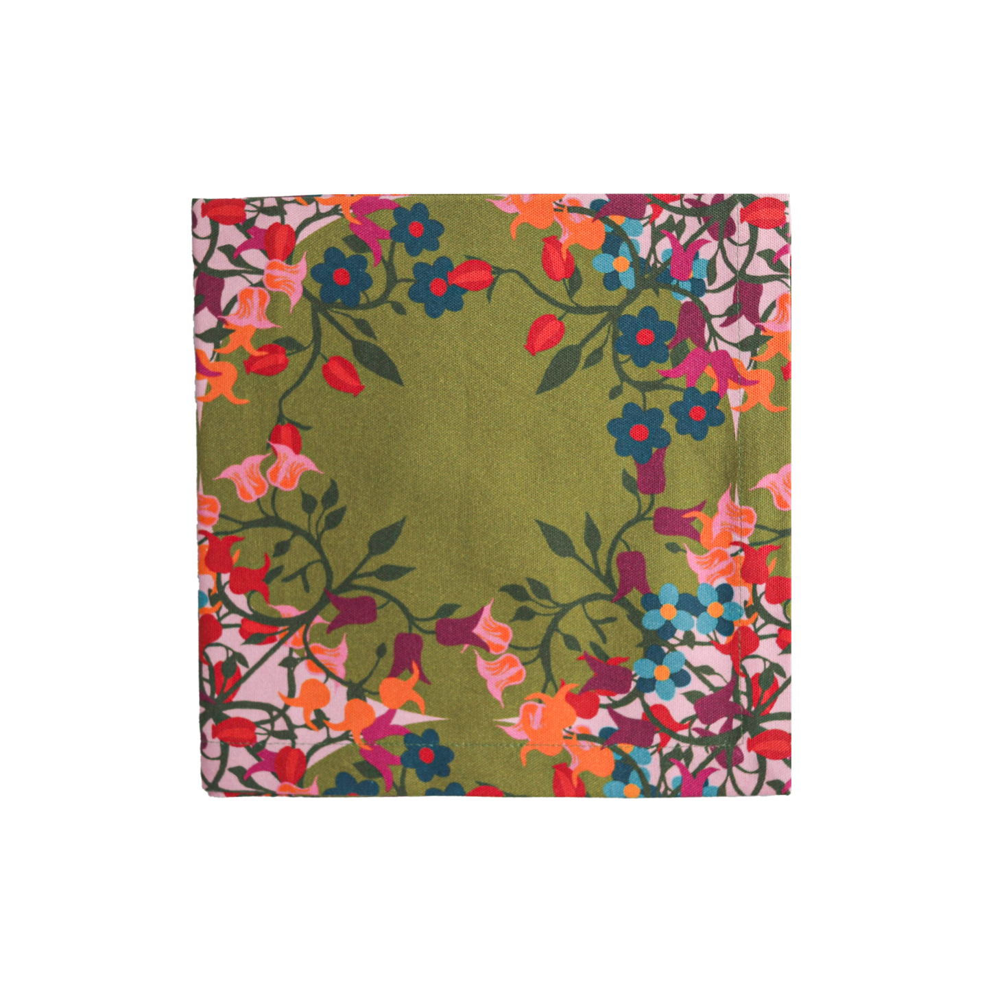 6 Napkins Blumen Green Offcut Version