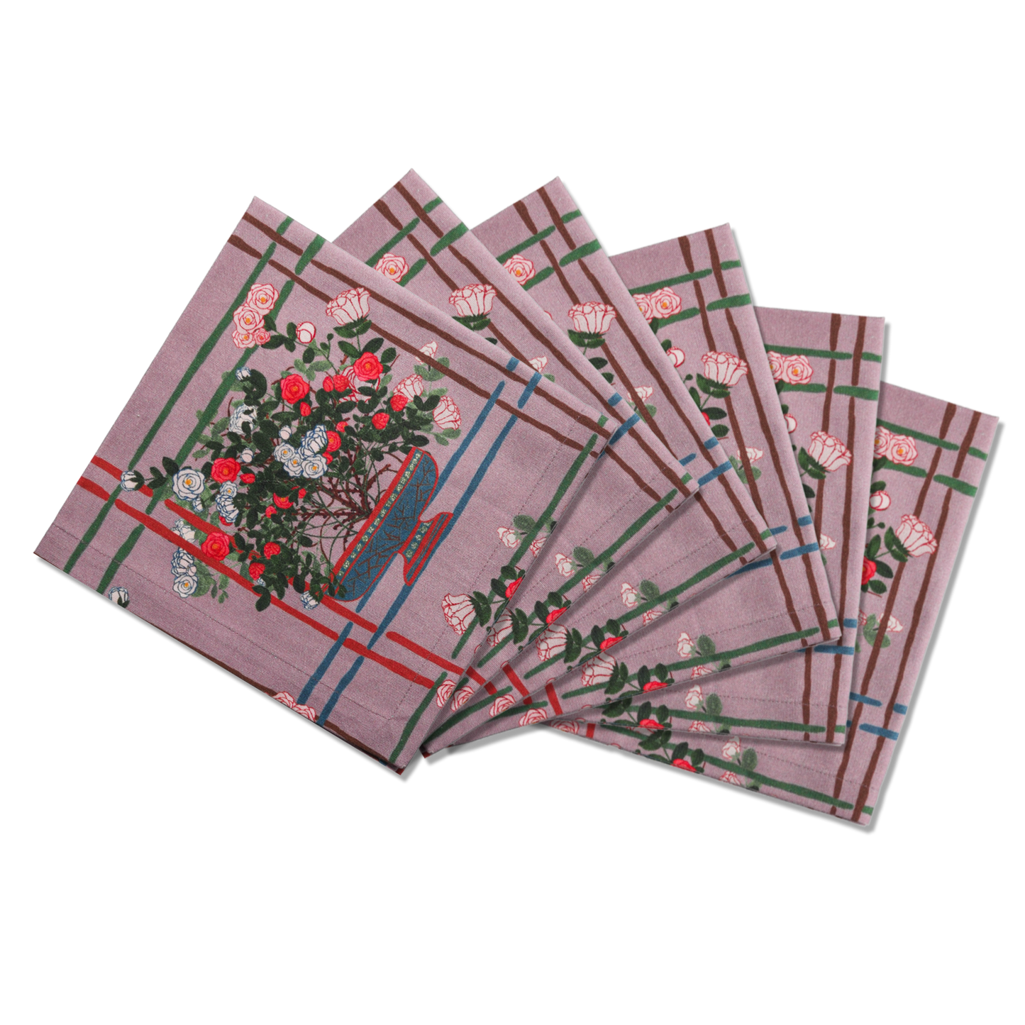 6 Napkins La Vie en Rose Offcut Version