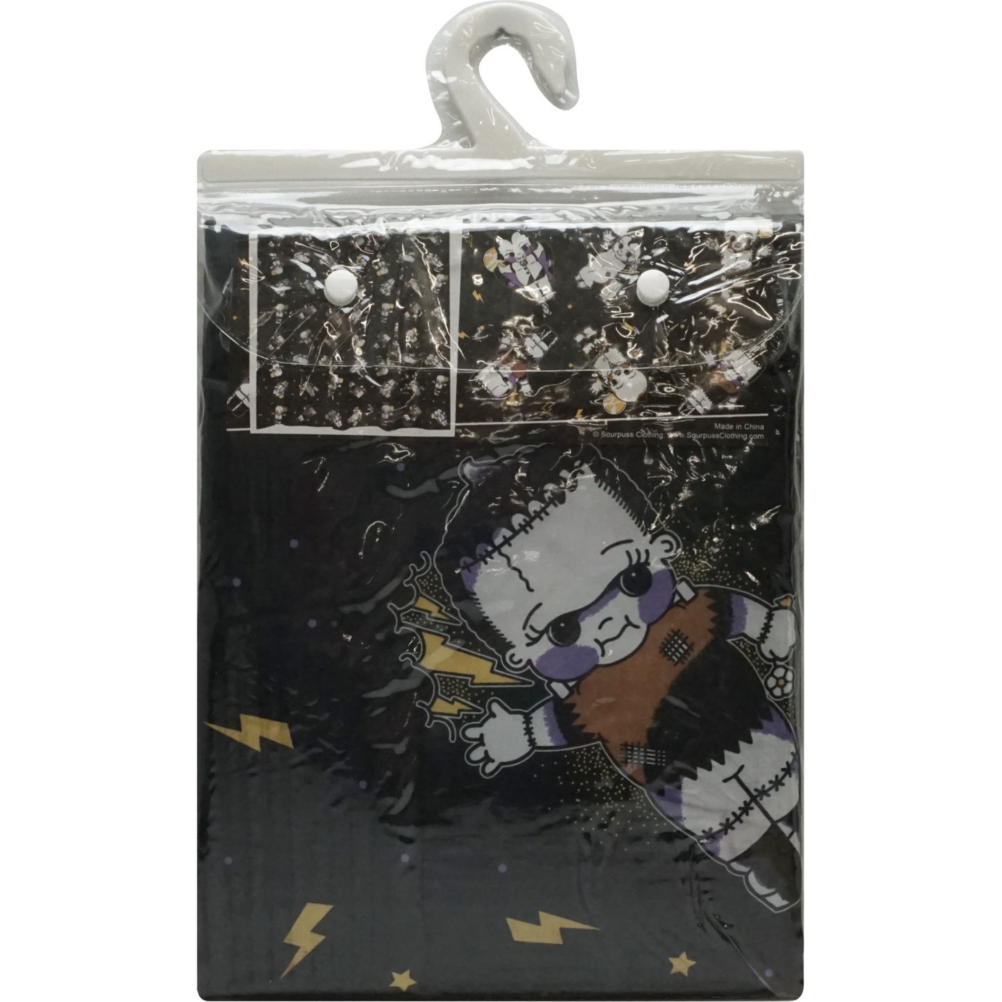 Sourpuss Kewpie Monsters Shower Curtain | Frankenstein Dracula Werewolf Polyester Bathroom Decor