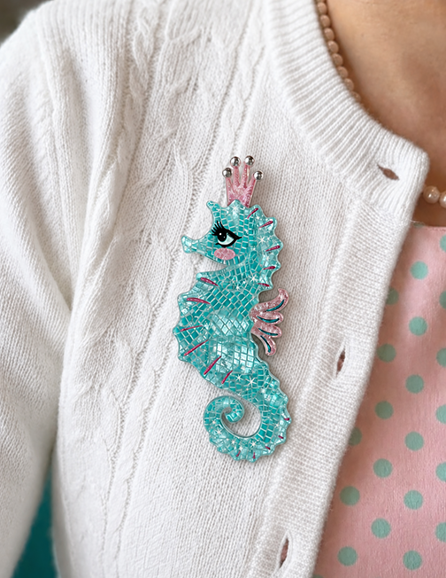 Starla the Seahorse Siren Brooch by Miss Fluff x Lipstick & Chrome