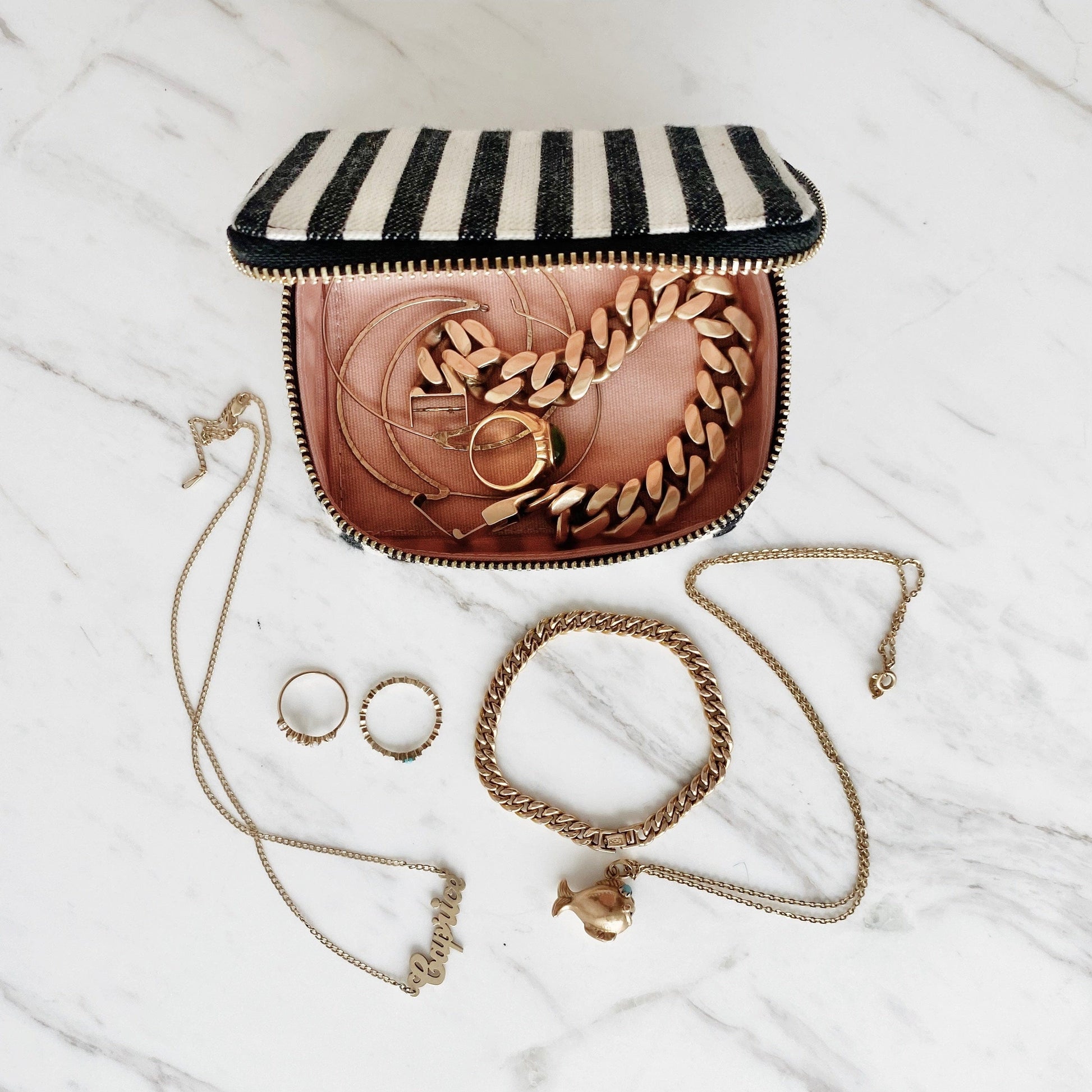 Jewelry/Trinket Box, Striped - Osadia Concept Store