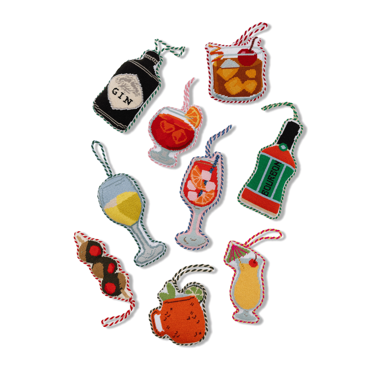 Needlepoint Icon Ornament - Negroni