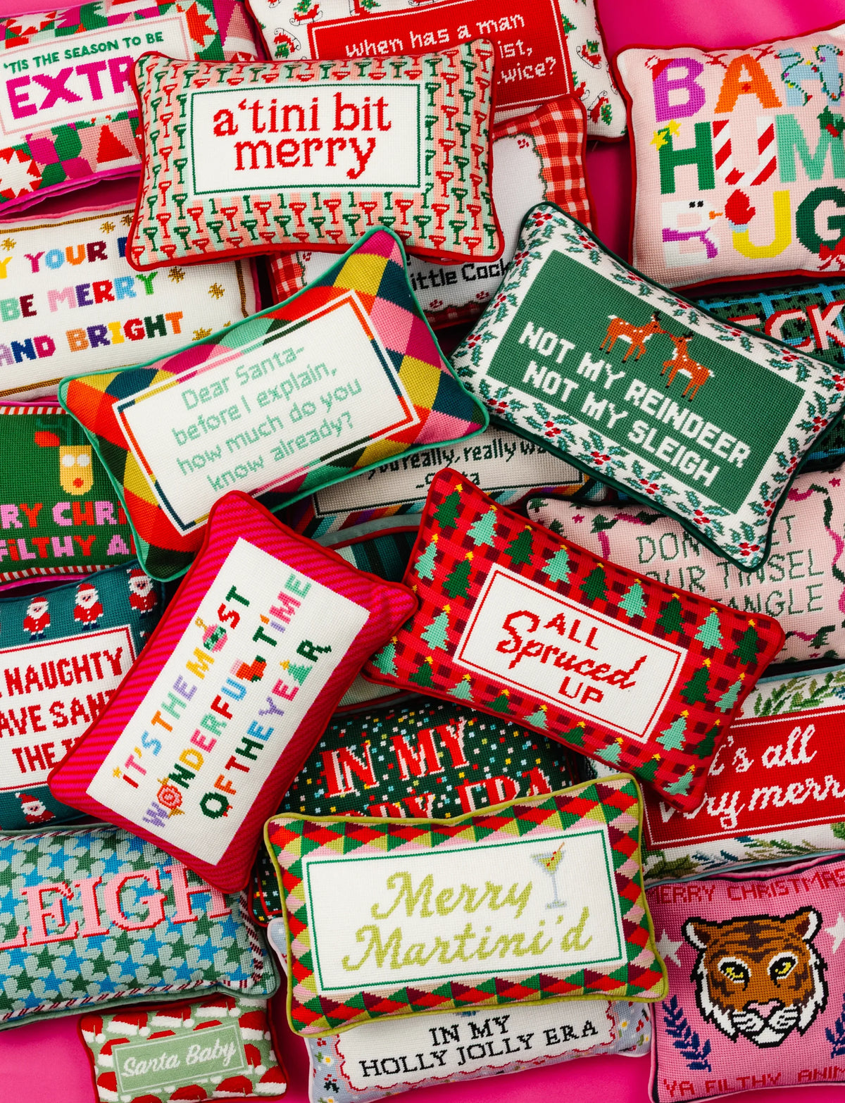 All Spruced Up Needlepoint Pillow
