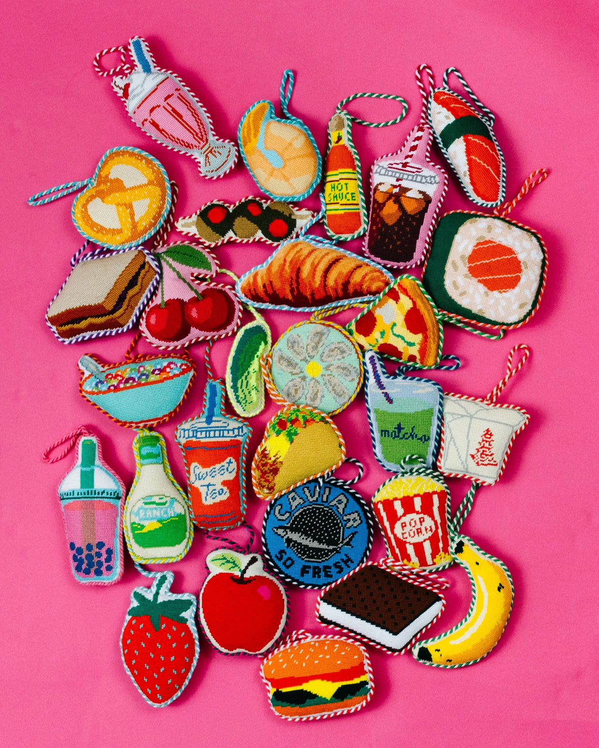 Needlepoint Icon Ornament - Orange Spritz