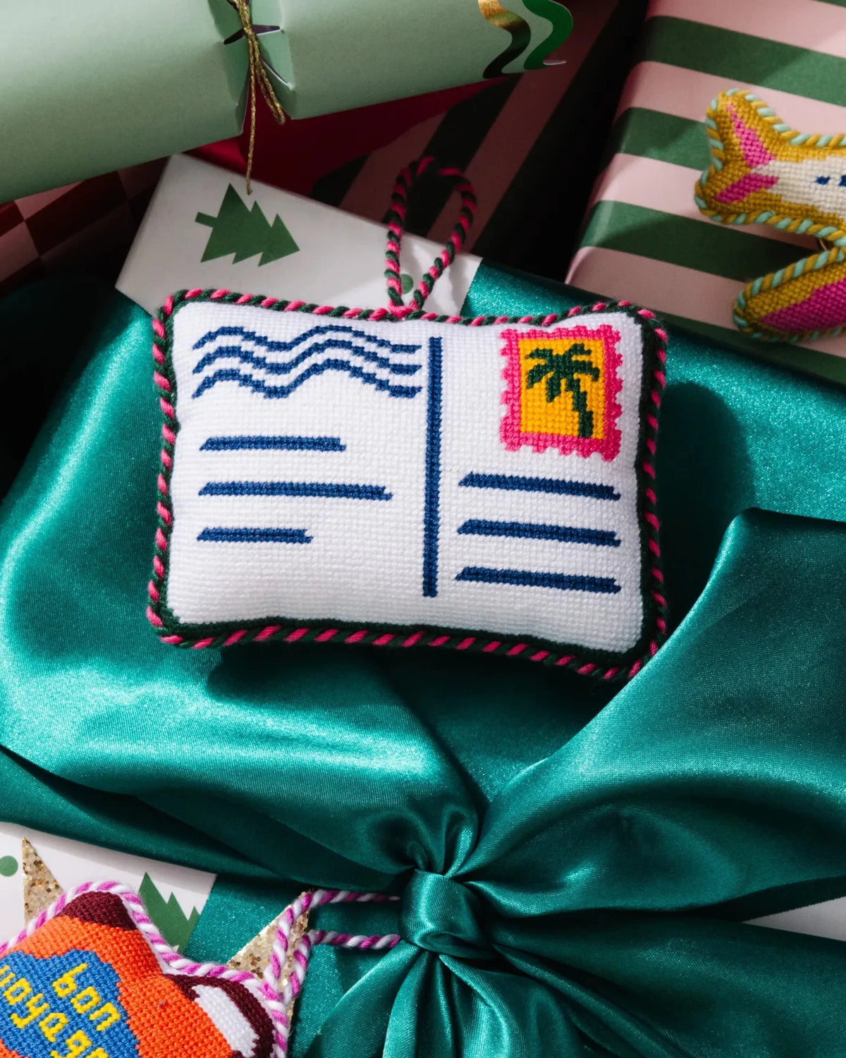 Needlepoint Icon Ornament - Postcard