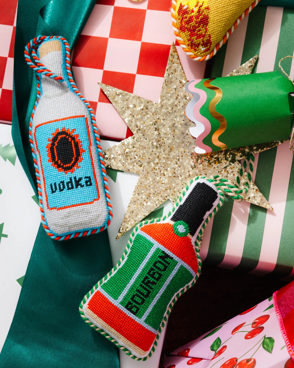 Needlepoint Icon Ornament - Vodka Bottle