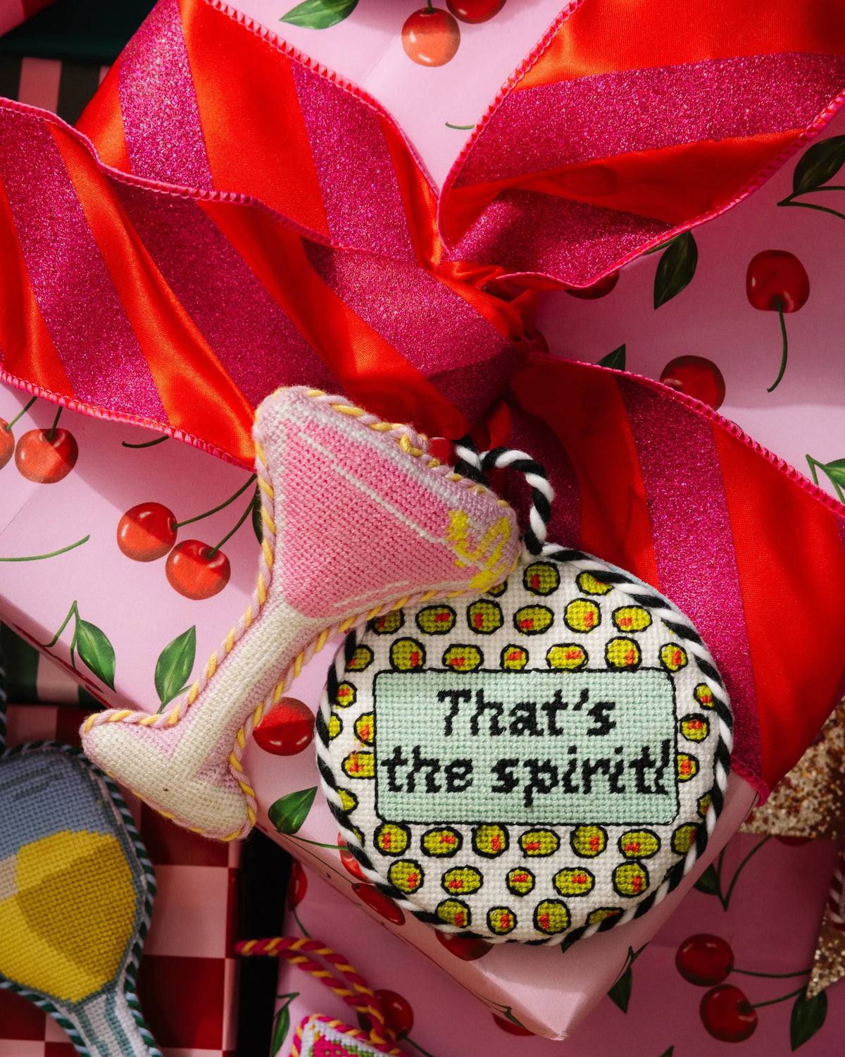 Needlepoint Icon Ornament - Cosmopolitan