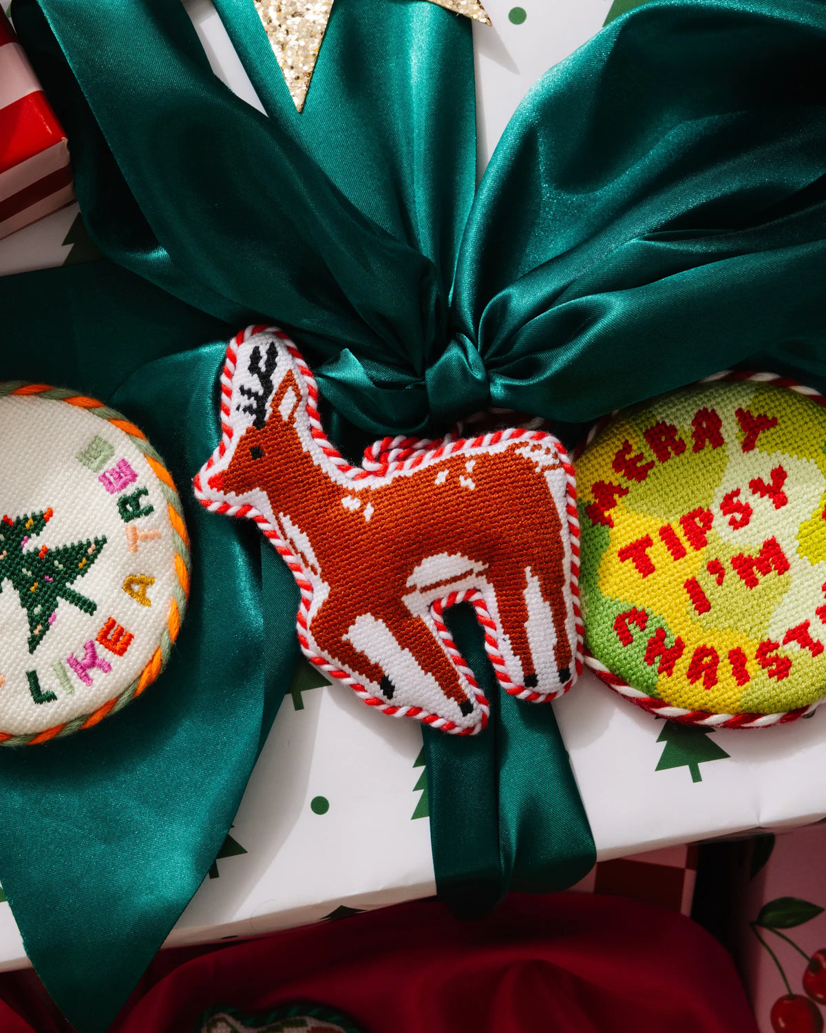 Needlepoint Icon Ornament - Reindeer