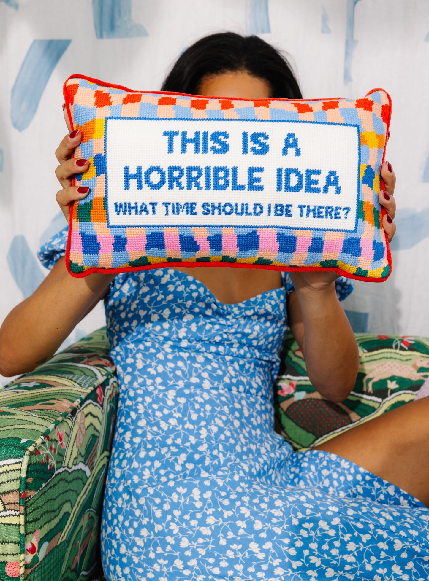 Horrible Idea Needlepoint Pillow - Osadia Concept Store