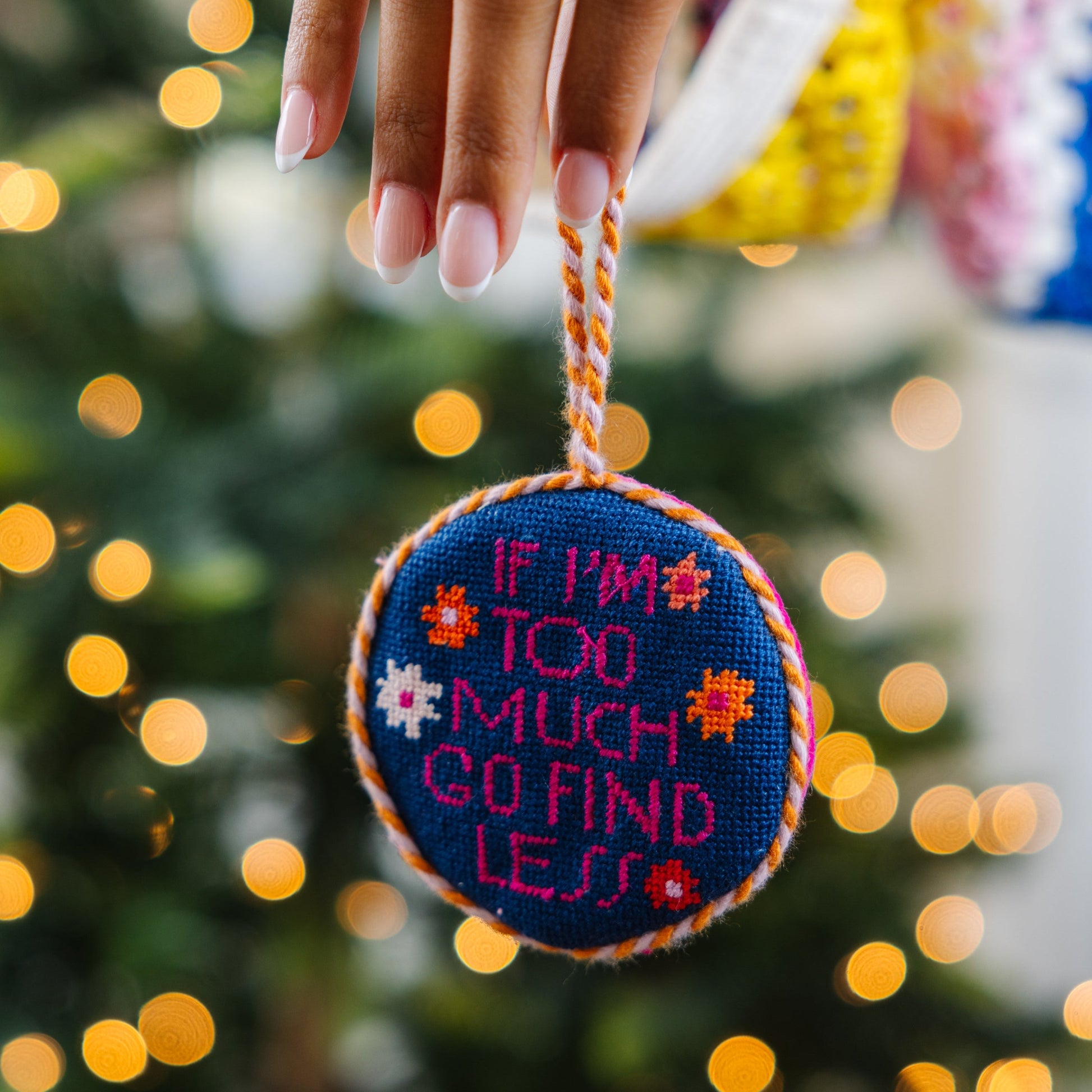 Needlepoint Ornament - Go Find Less - Osadia Concept Store