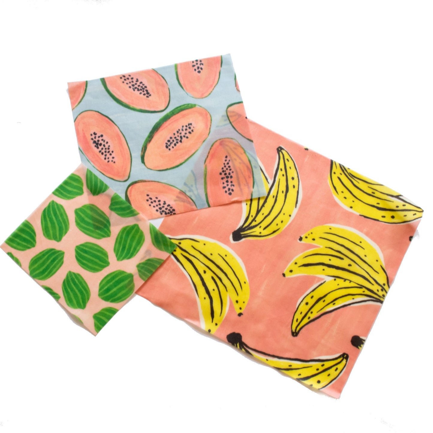 Beeswax Wrap In Fruit Print- 3 pack