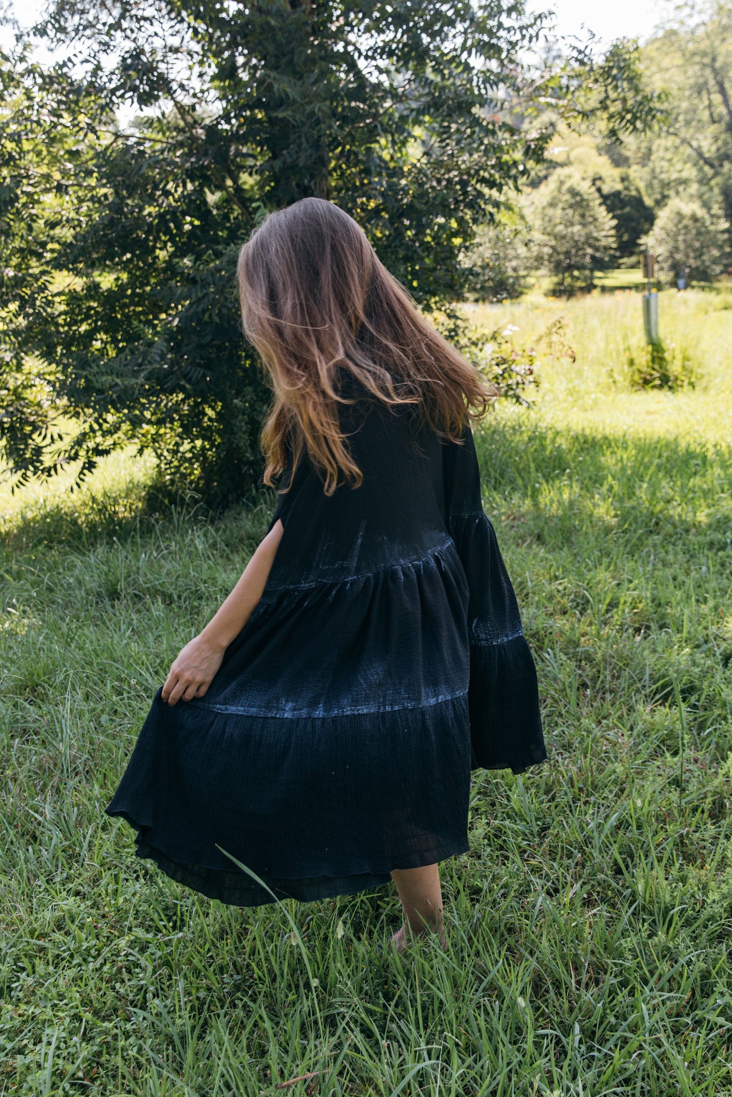 Hand-Painted Sweep Midi Dress