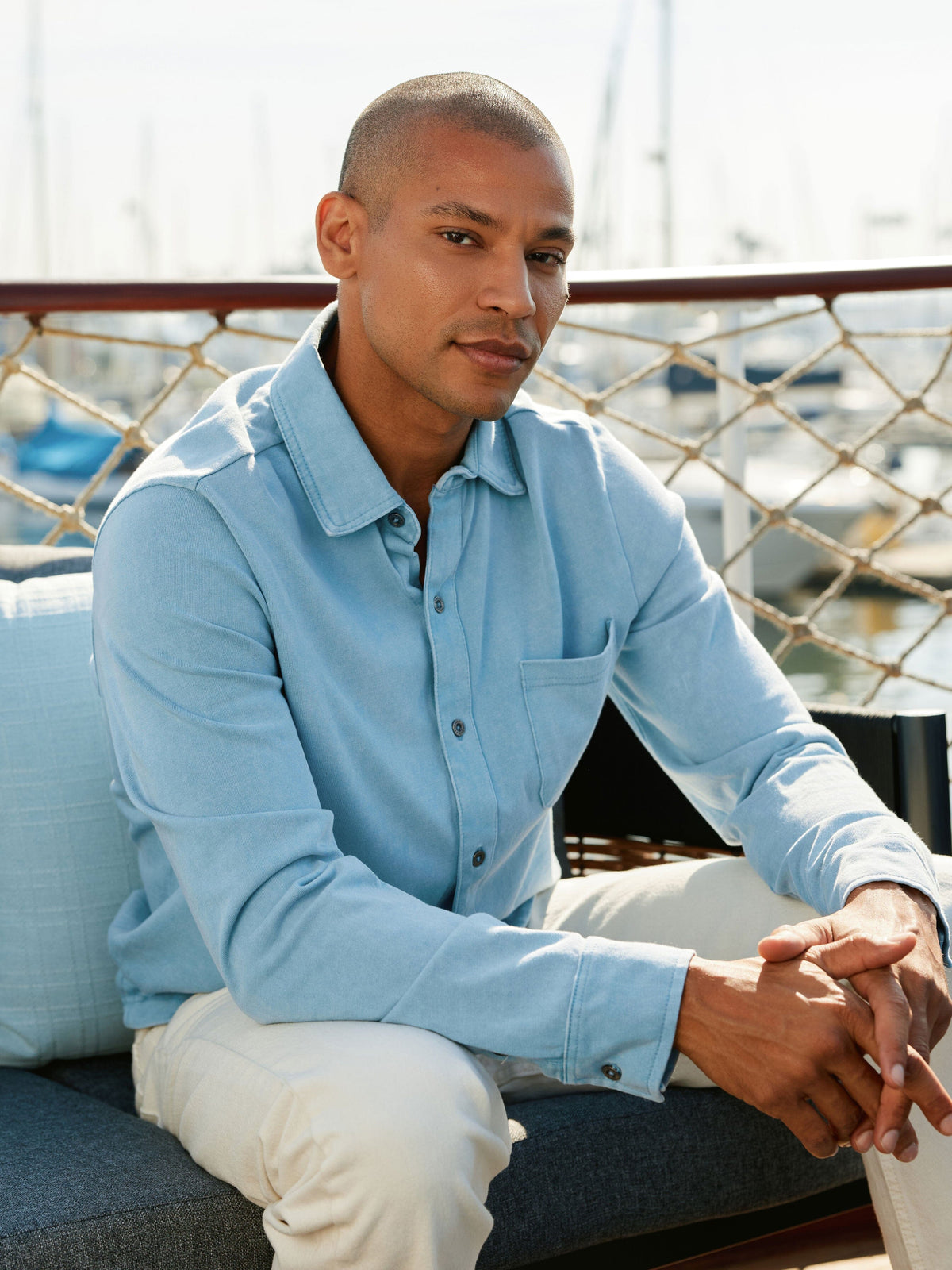 Dorian Mineral Wash Mediumweight Jersey Button-Down