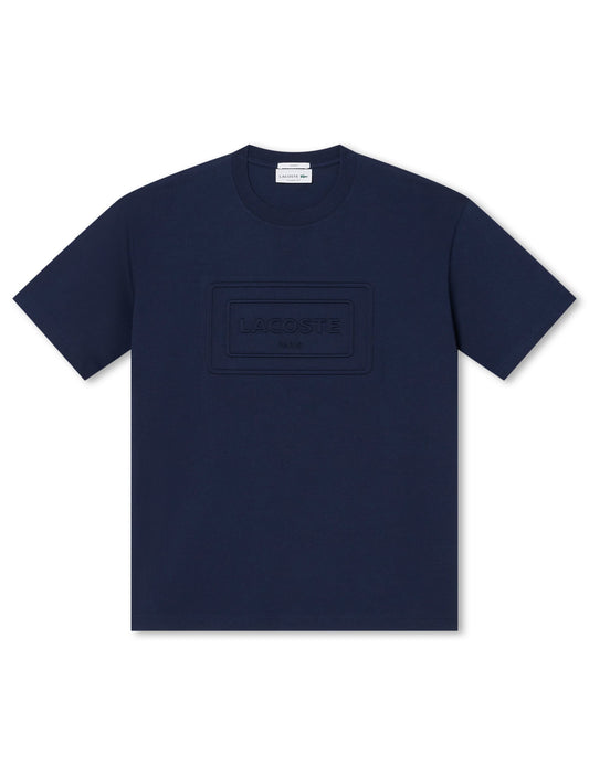 Lacoste Embroidered Cotton Tee - Navy