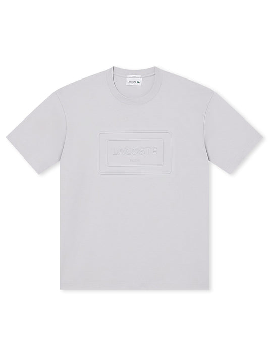 Lacoste Embroidered Cotton Tee - Light Grey