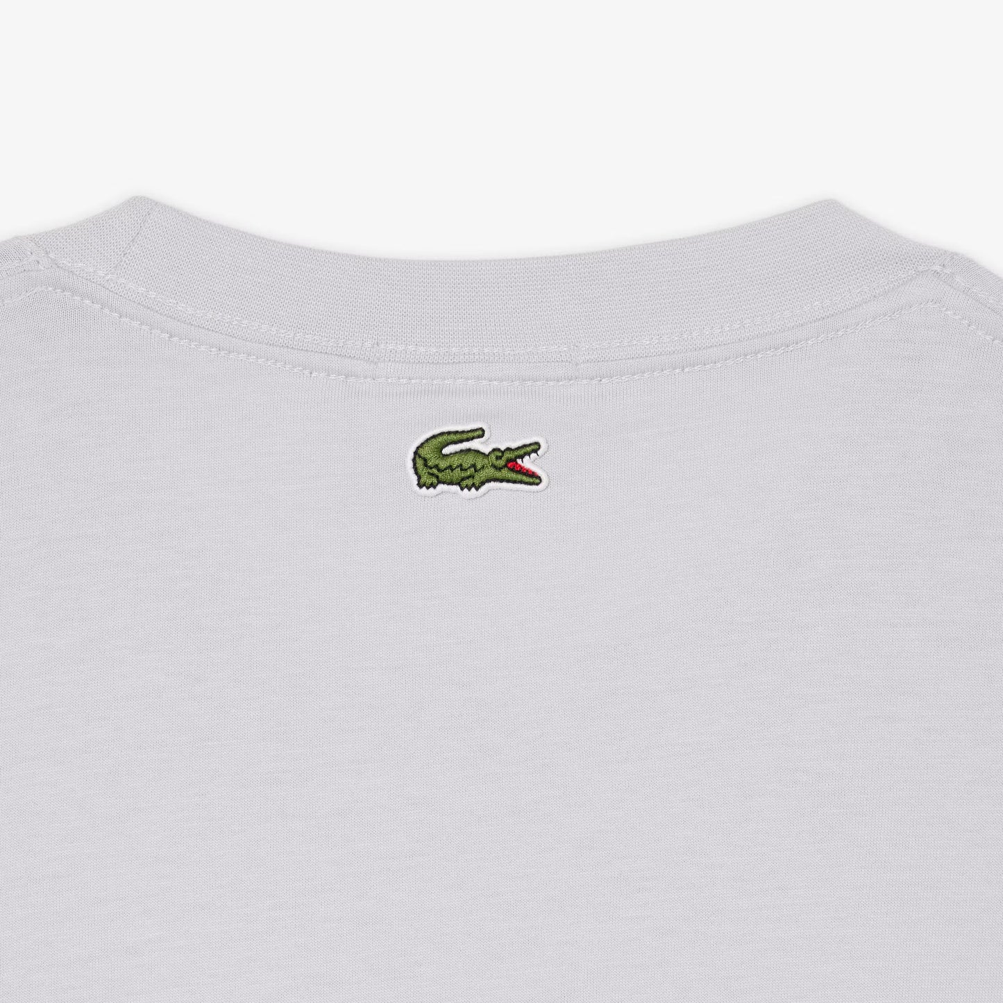 Lacoste Embroidered Cotton Tee - Light Grey
