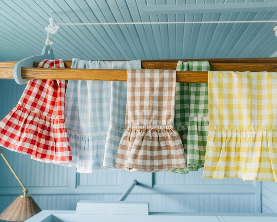 Ember Ruffled Gingham Dish Towel