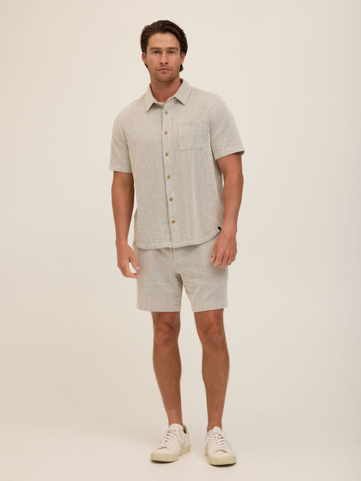 Adam Tonal Stretch Seersucker Button Down Shirt