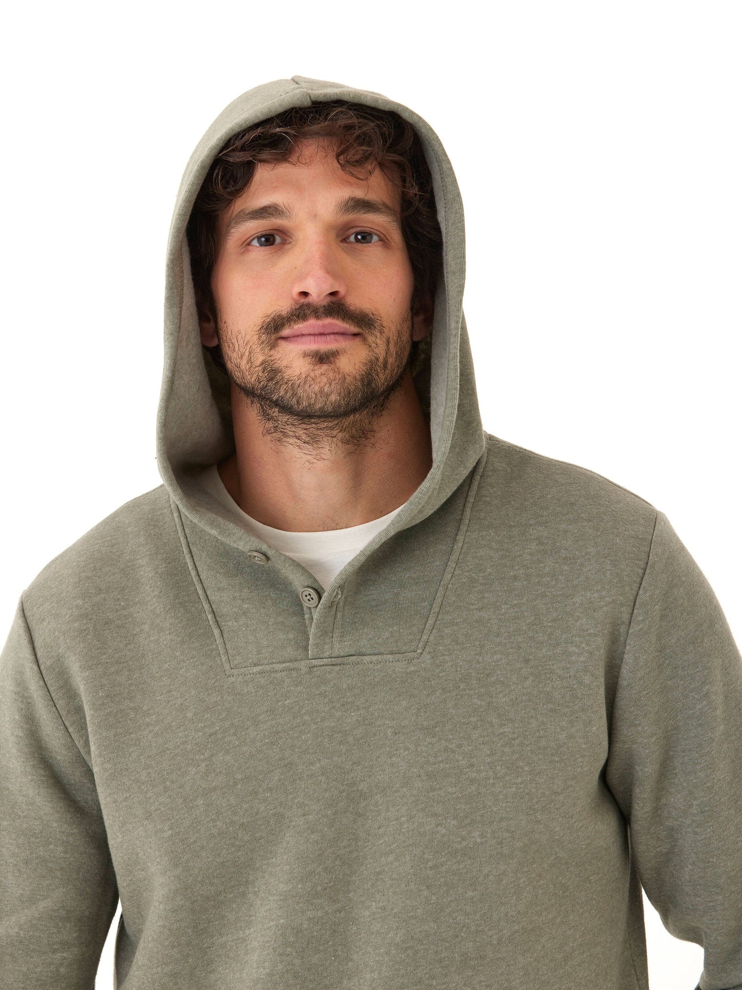 Kieran Triblend Fleece Henley Hoodie