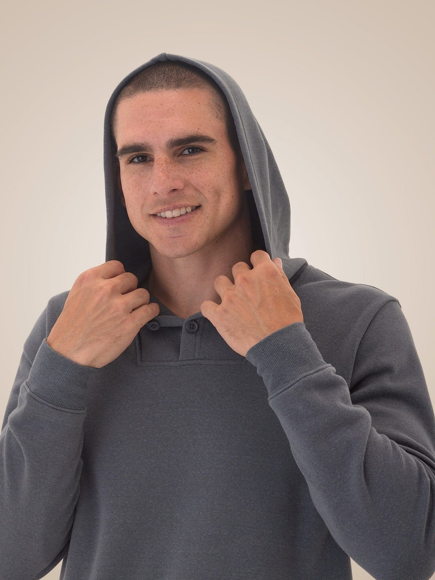 Kieran Triblend Fleece Henley Hoodie